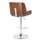 Armen Living London Gray Faux Leather Adjustable Height Swivel Walnut Wood and Chrome Bar Stool LCLOSWBAGRWA - alternate 2